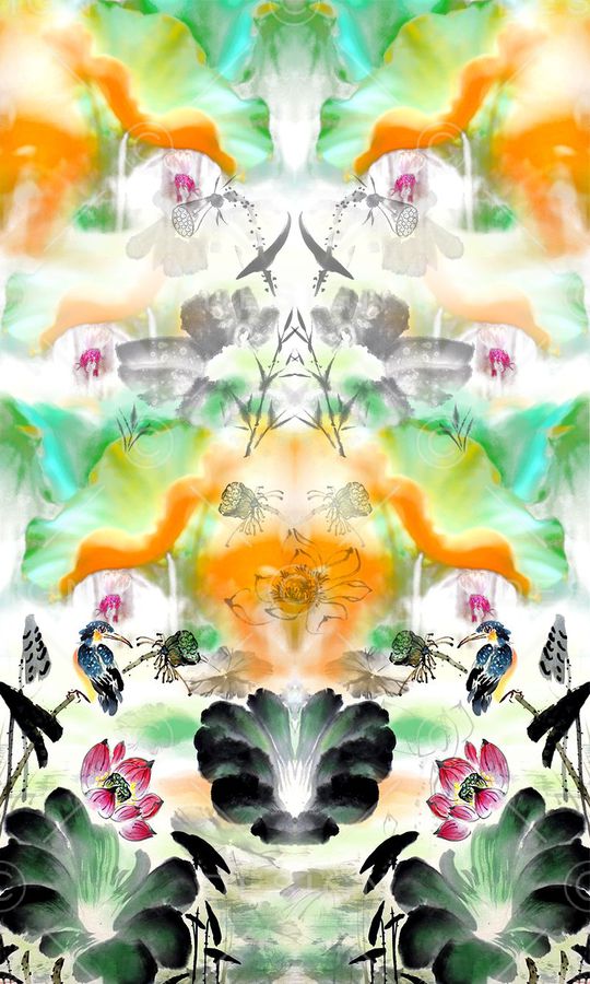 荷花印花华亿平台图片