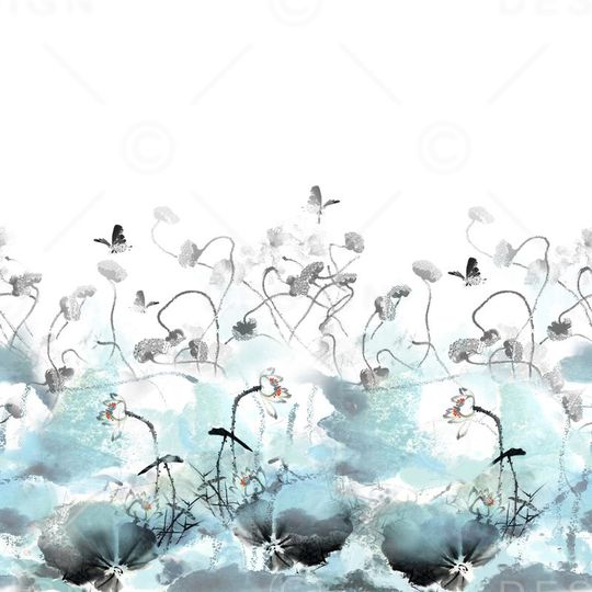 水墨中国风印花华亿平台图片