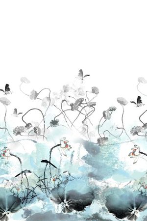 水墨中国风印花华亿平台图片