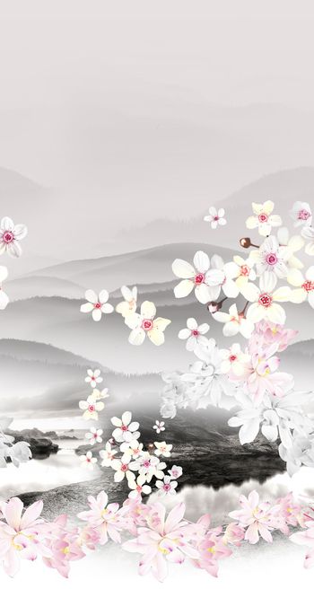 390936-撞色风景花卉