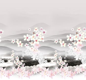 390939-撞色风景花卉