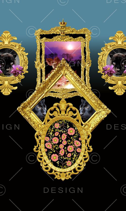 欧式相框印花华亿平台图片