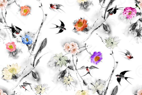 花卉印花华亿平台图片