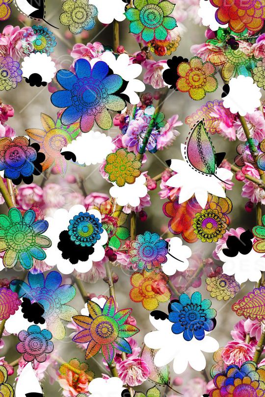 花卉印花华亿平台图片