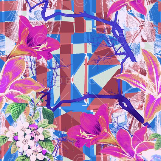 花卉印花华亿平台图片