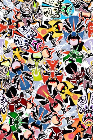 脸谱印花华亿平台图片