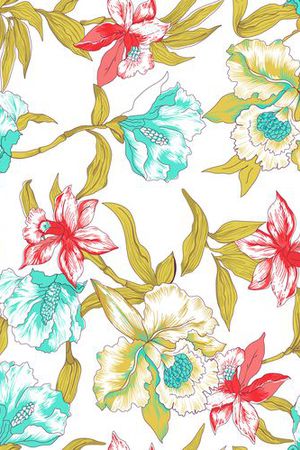 大花朵印花华亿平台图片