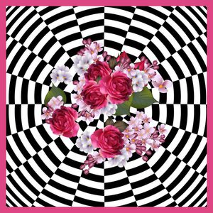 几何花卉印花华亿平台图片