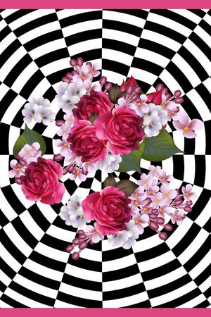 几何花卉印花华亿平台图片