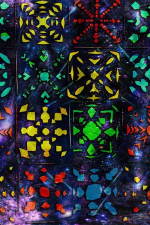 抽象几何印花华亿平台图片