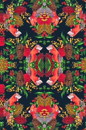 花鸟印花华亿平台图片