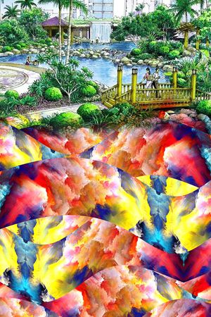 大气涂鸦风景印花华亿平台图片