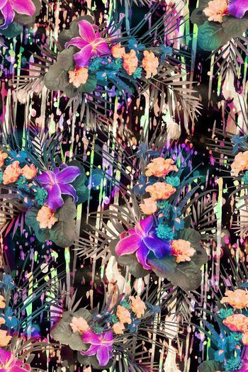 391708-水彩底纹写实花卉花朵组合