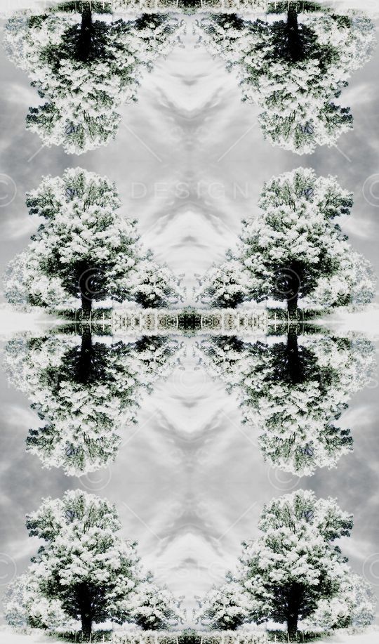 古典羽绒服真丝浪漫雪树印花华亿平台图片