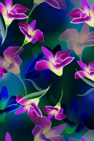 抽象手绘花印花华亿平台图片