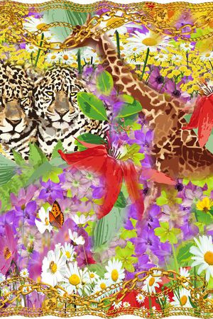 热带风情印花华亿平台图片