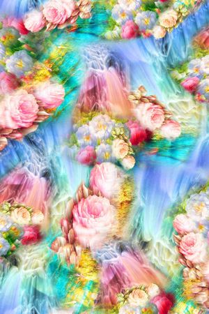 瀑布印花华亿平台图片