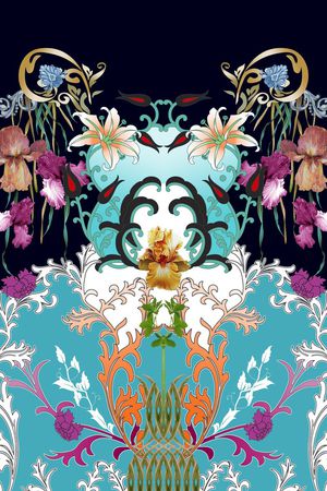 复古线条印花华亿平台图片