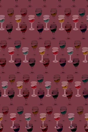 酒杯趣味排列印花华亿平台图片