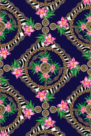 方巾拼接印花华亿平台图片