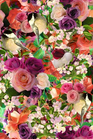 花鸟印花华亿平台图片