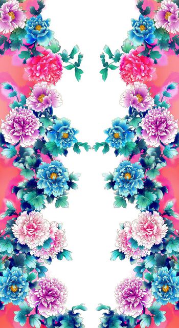 392563-中国风数码牡丹对称定位