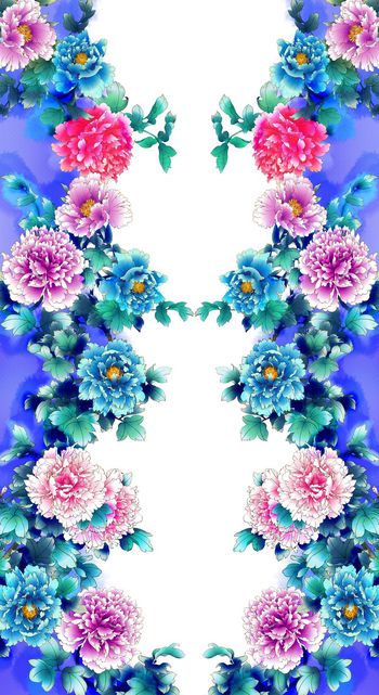 392564-中国风水墨古典手绘牡丹芙蓉花卉高端