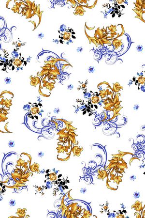 青花瓷花印花华亿平台图片