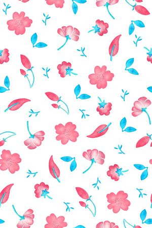 手绘花卉印花华亿平台图片