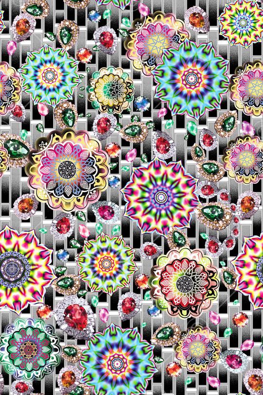 几何加珠宝印花华亿平台图片