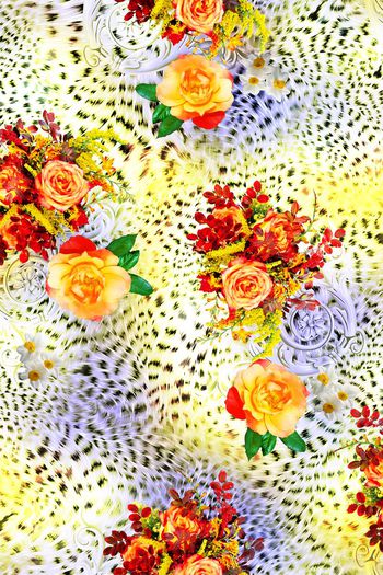 392654-流光金属豹纹花卉