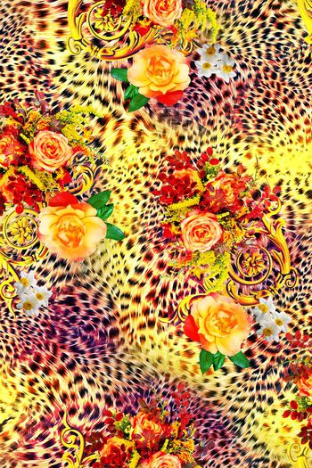 392656-流光金属豹纹花卉