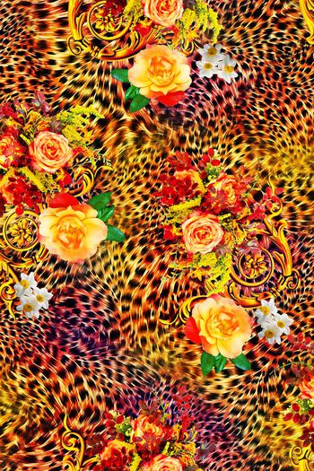 392657-流光金属豹纹花卉