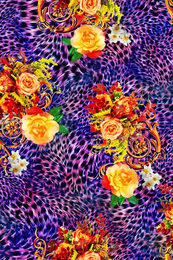 392658-流光金属豹纹花卉