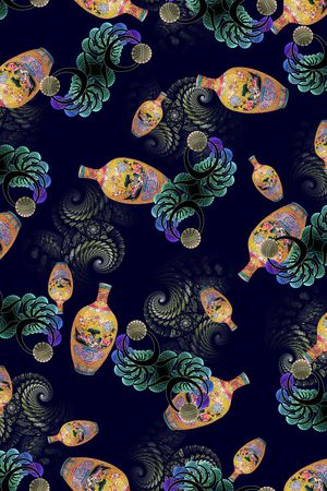 抽象图案印花华亿平台图片