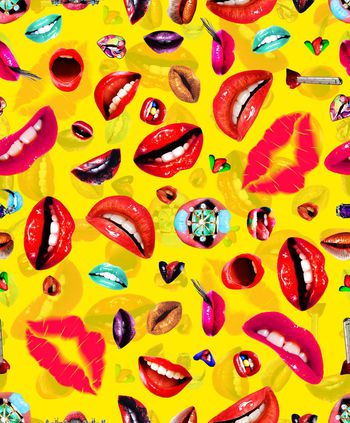 393001-时尚多彩嘴唇组合