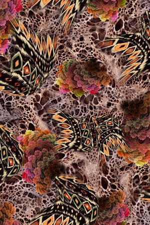 抽象漩涡印花华亿平台图片