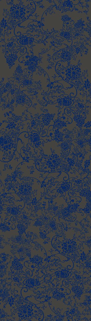 393190-缠枝花卉，单色，多配色，青花瓷壁纸