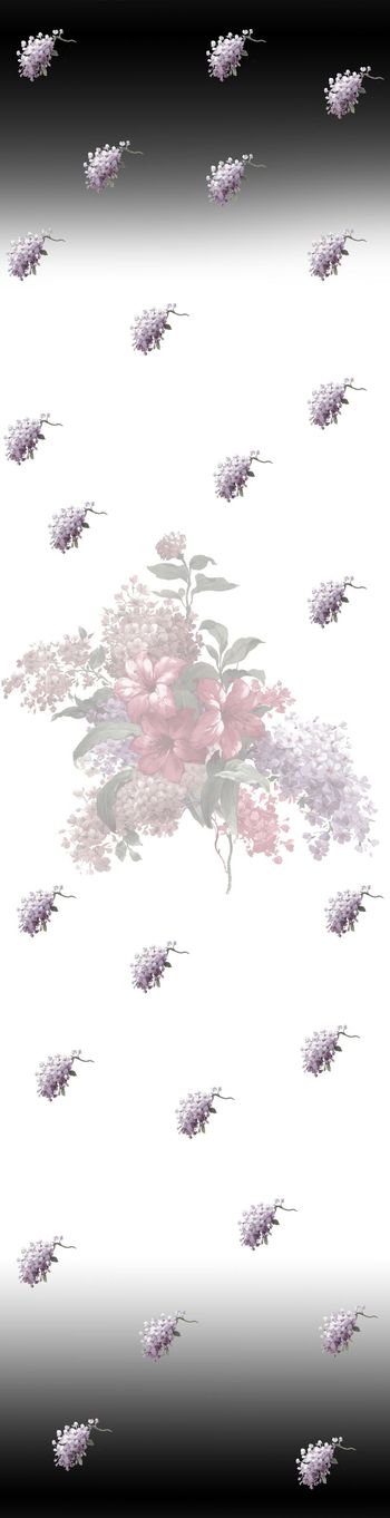 393219-黑白渐变底色，复古大花卉，红色百合