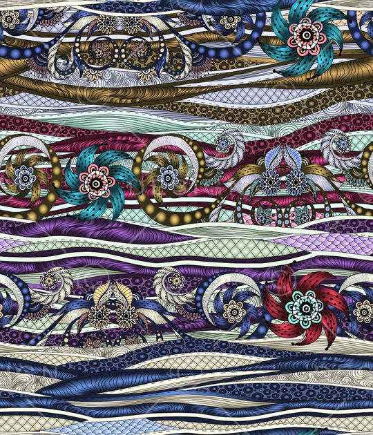 抽象几何花卉印花华亿平台图片