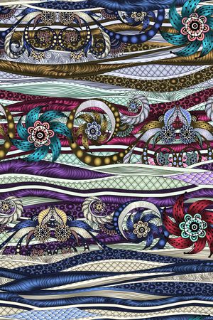 抽象几何花卉印花华亿平台图片