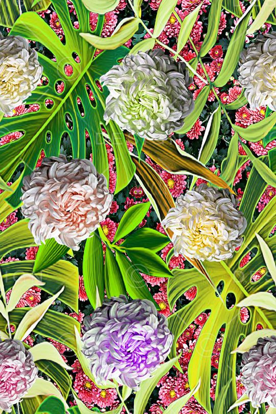 花卉印花华亿平台图片