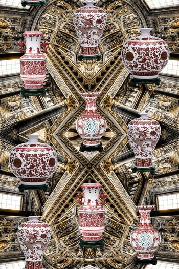 393412-复古中国风青花瓷花瓶与欧洲宫廷组合