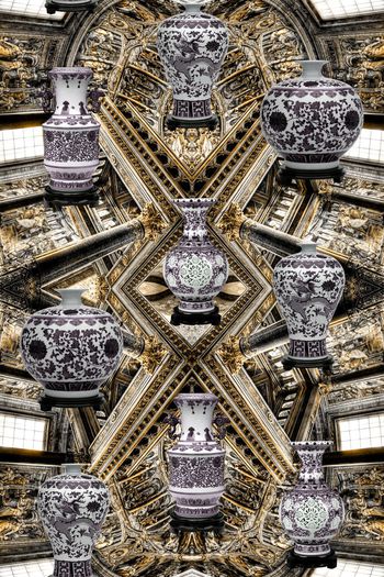 393413-复古中国风青花瓷花瓶与欧洲宫廷组合