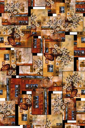 花卉油画印花华亿平台图片