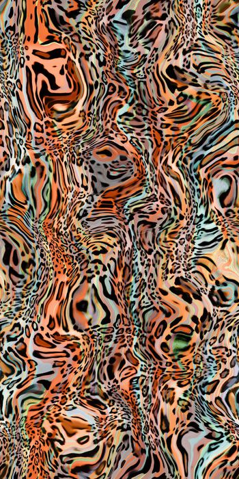 393448-复古女装流动的彩条豹纹曲线豹纹