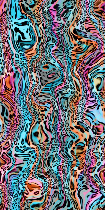 393449-复古女装流动的彩条豹纹曲线豹纹