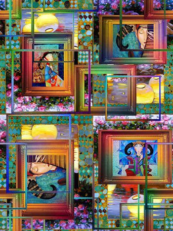 393481-质感彩色框画