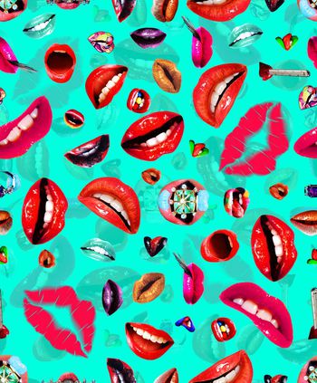 393530-时尚多彩嘴唇组合