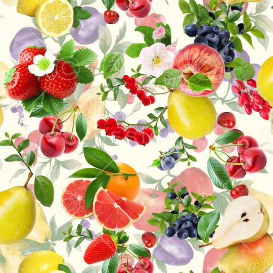 清新水果印花华亿平台图片